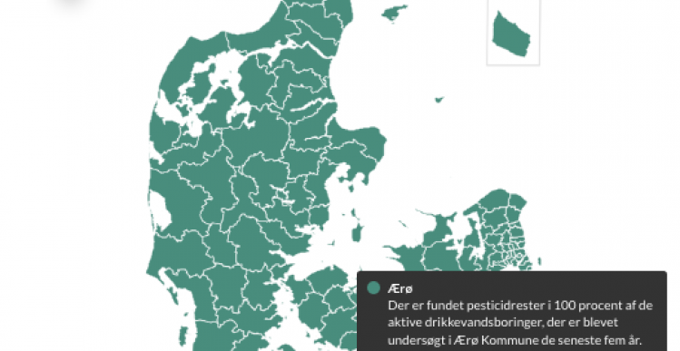 Pesticider i drikkevandet - Ærø topper med 100 %